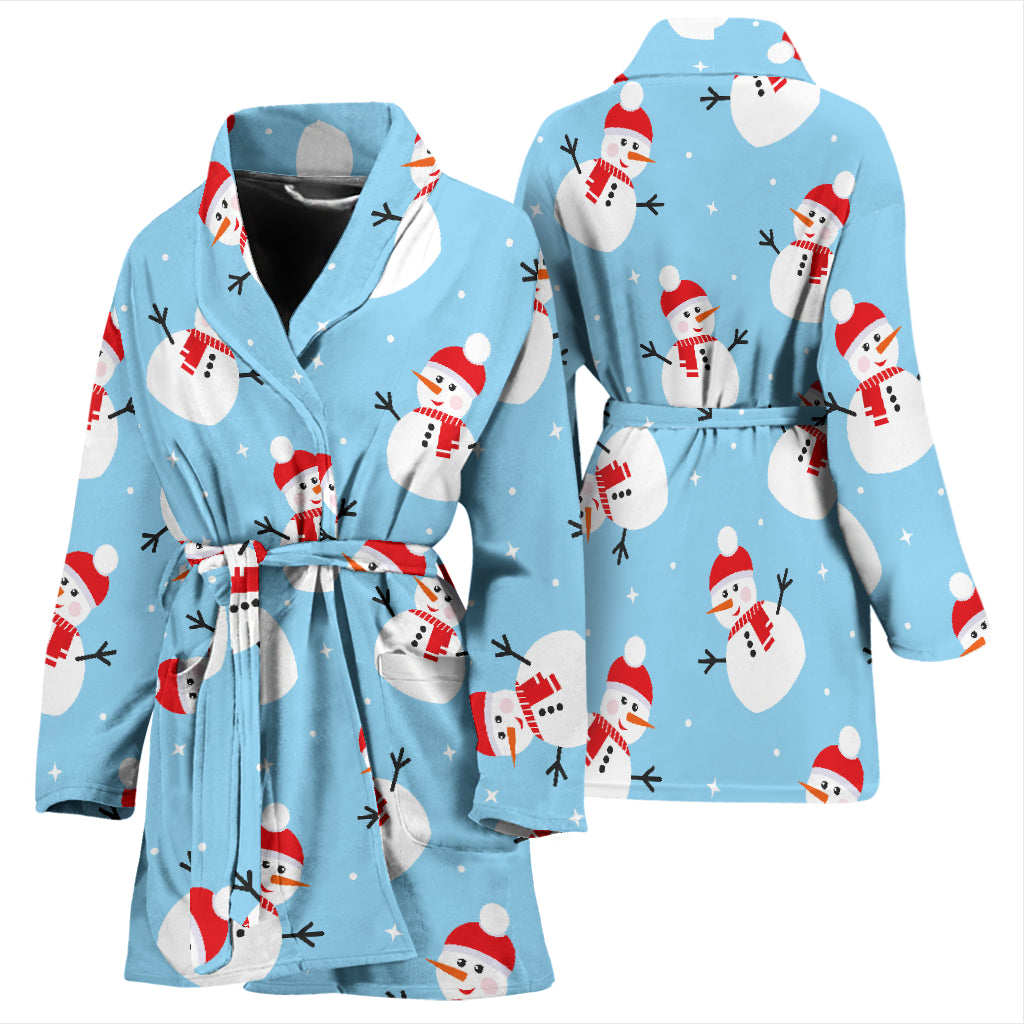 Snowman Print Design LKS305 Women Bathrobe