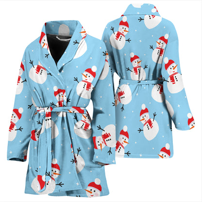 Snowman Print Design LKS305 Women Bathrobe