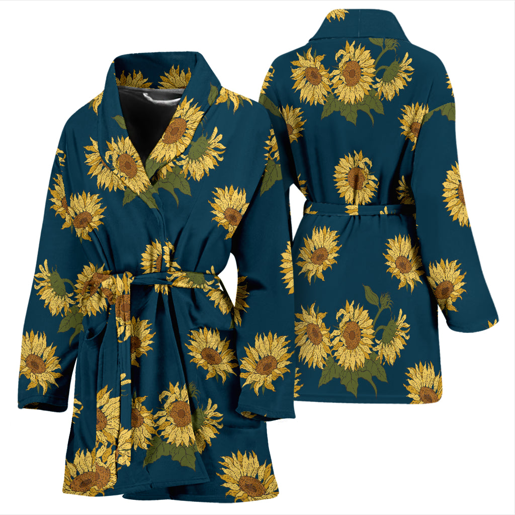 Sunflower Print Design LKS305 Women Bathrobe
