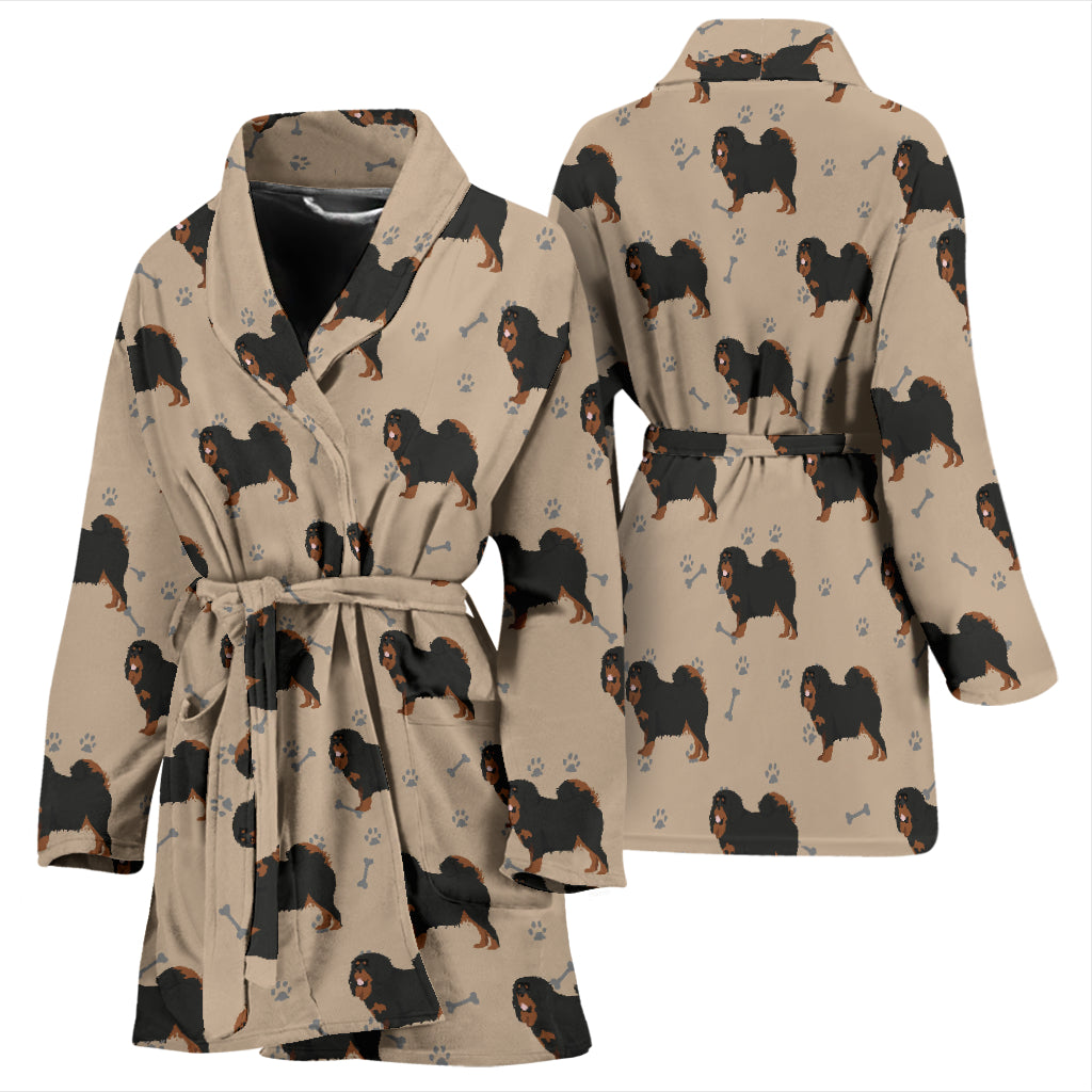 Tibetan Mastiffs Print Design LKS301 Women Bathrobe