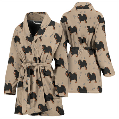 Tibetan Mastiffs Print Design LKS301 Women Bathrobe