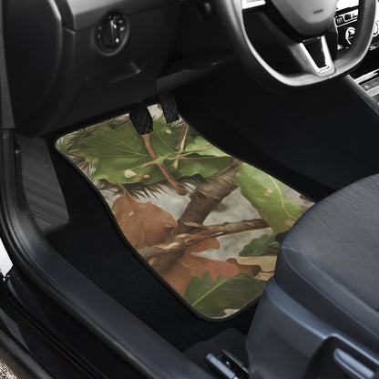 Camo Realistic Tree Forest Print Car Floor Mats Front Back