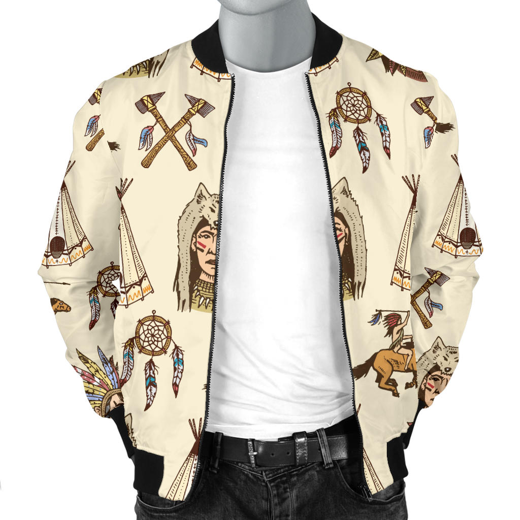 Native Indian Pattern Design Print Men Bomber Jacket