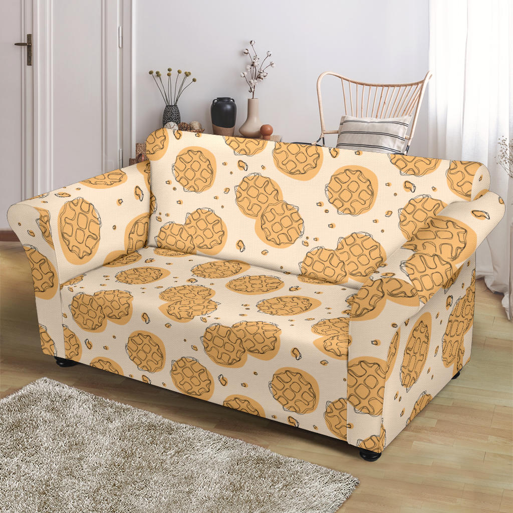 Waffle Print Design LKS303 Loveseat Couch Slipcover