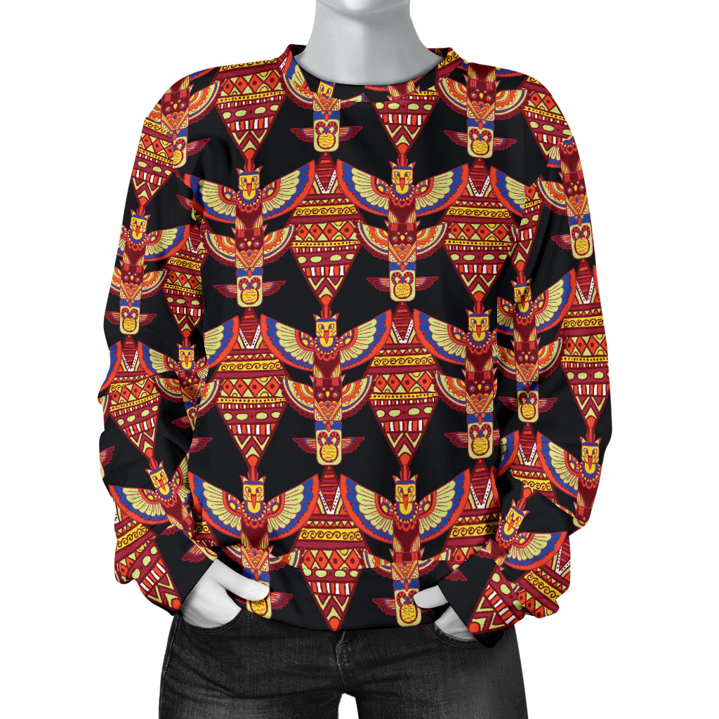 Totem Pole Print Women Long Sleeve Sweatshirt