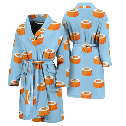 Salmon Sushi Print Design LKS307 Men Bathrobe