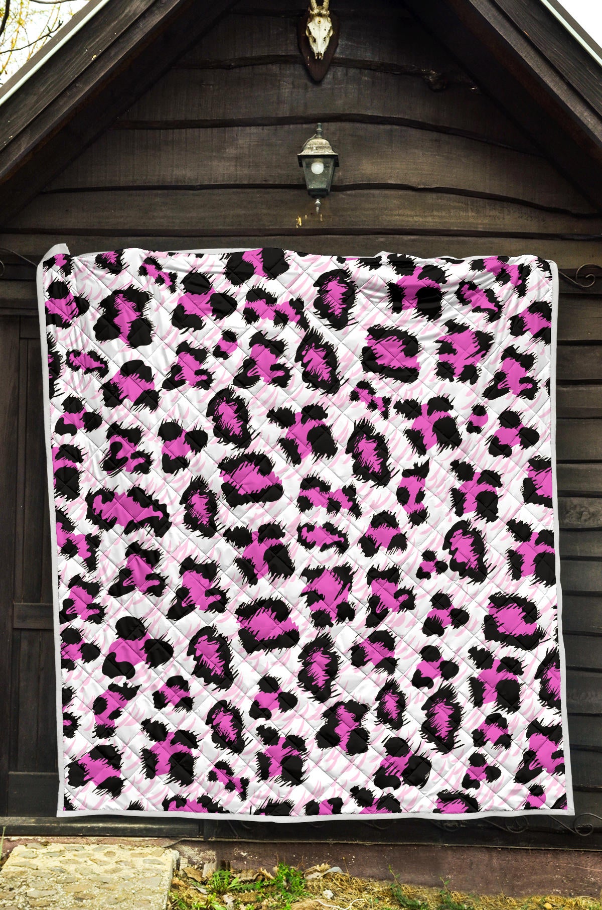 Leopard Pink Skin Print Quilt Bedspread