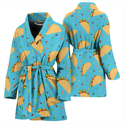 Taco Print Design LKS303 Women Bathrobe