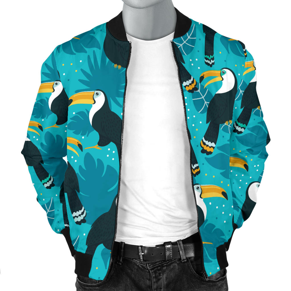 Toucan Parrot Pattern Print Men Bomber Jacket