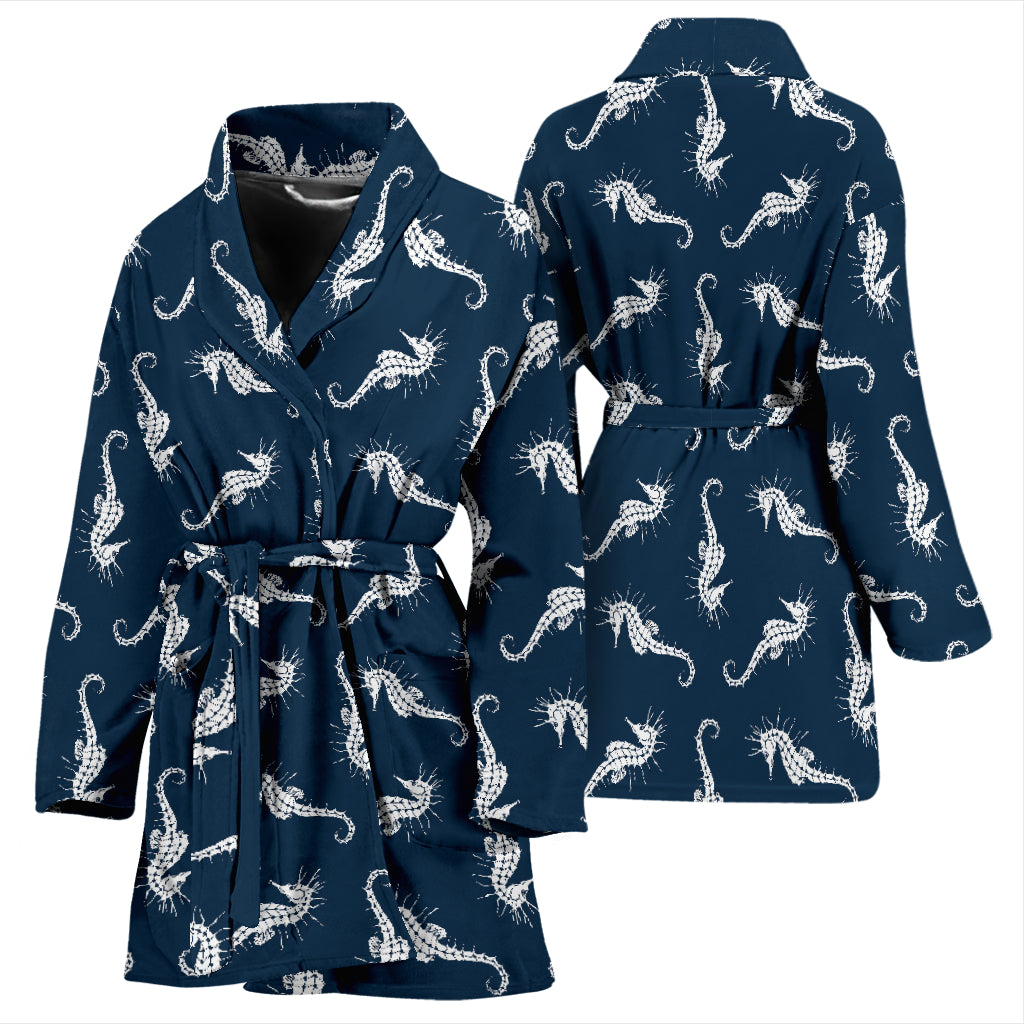 SeaHorse Print Design LKS402 Women Bathrobe
