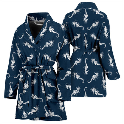 SeaHorse Print Design LKS402 Women Bathrobe