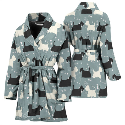 Scottish Terriers Print Design LKS301 Women Bathrobe