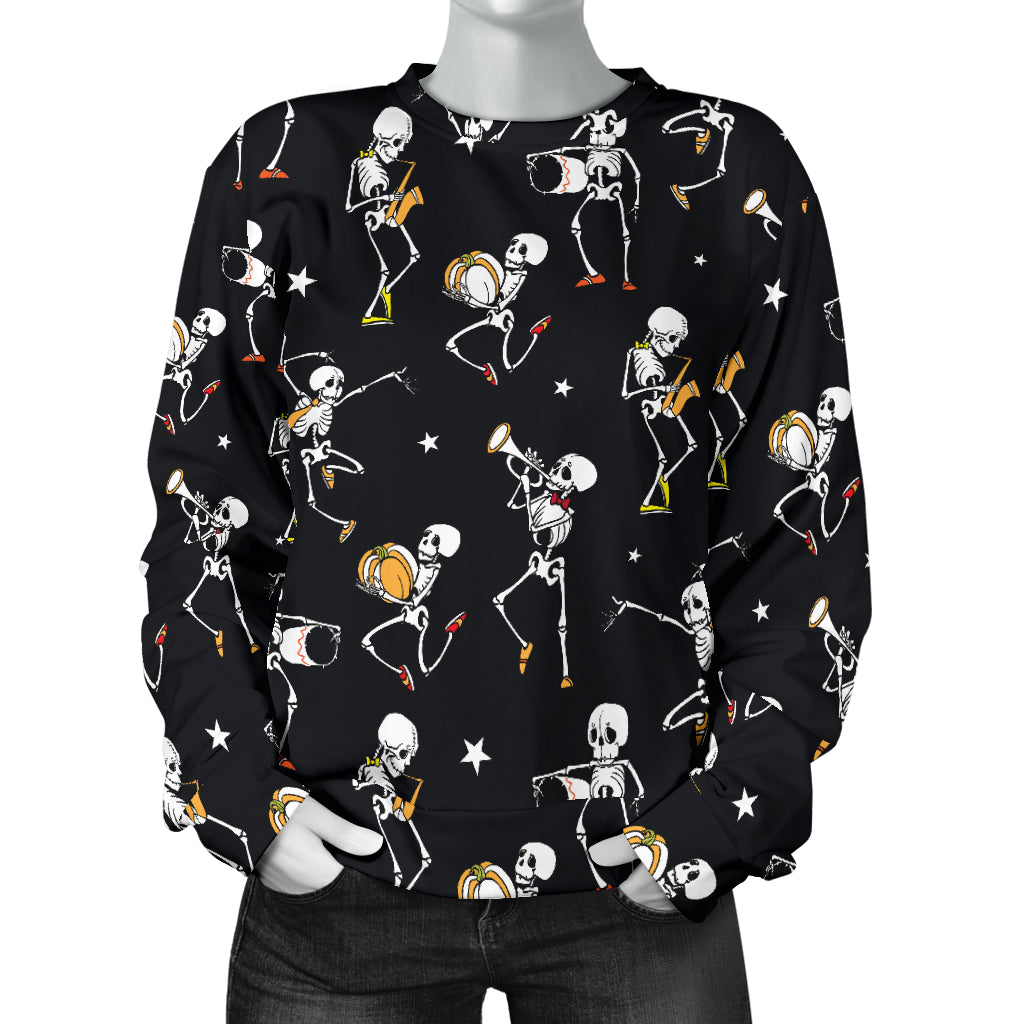 Skeleton Dance Print Women Long Sleeve Sweatshirt