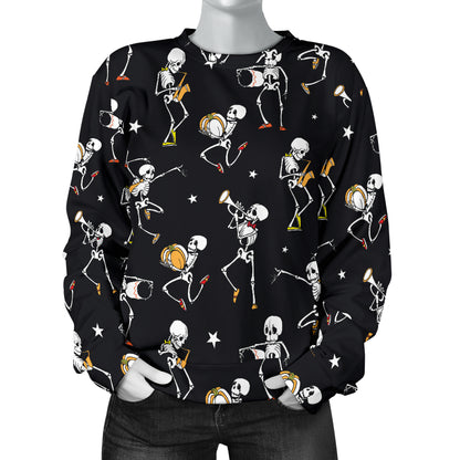 Skeleton Dance Print Women Long Sleeve Sweatshirt
