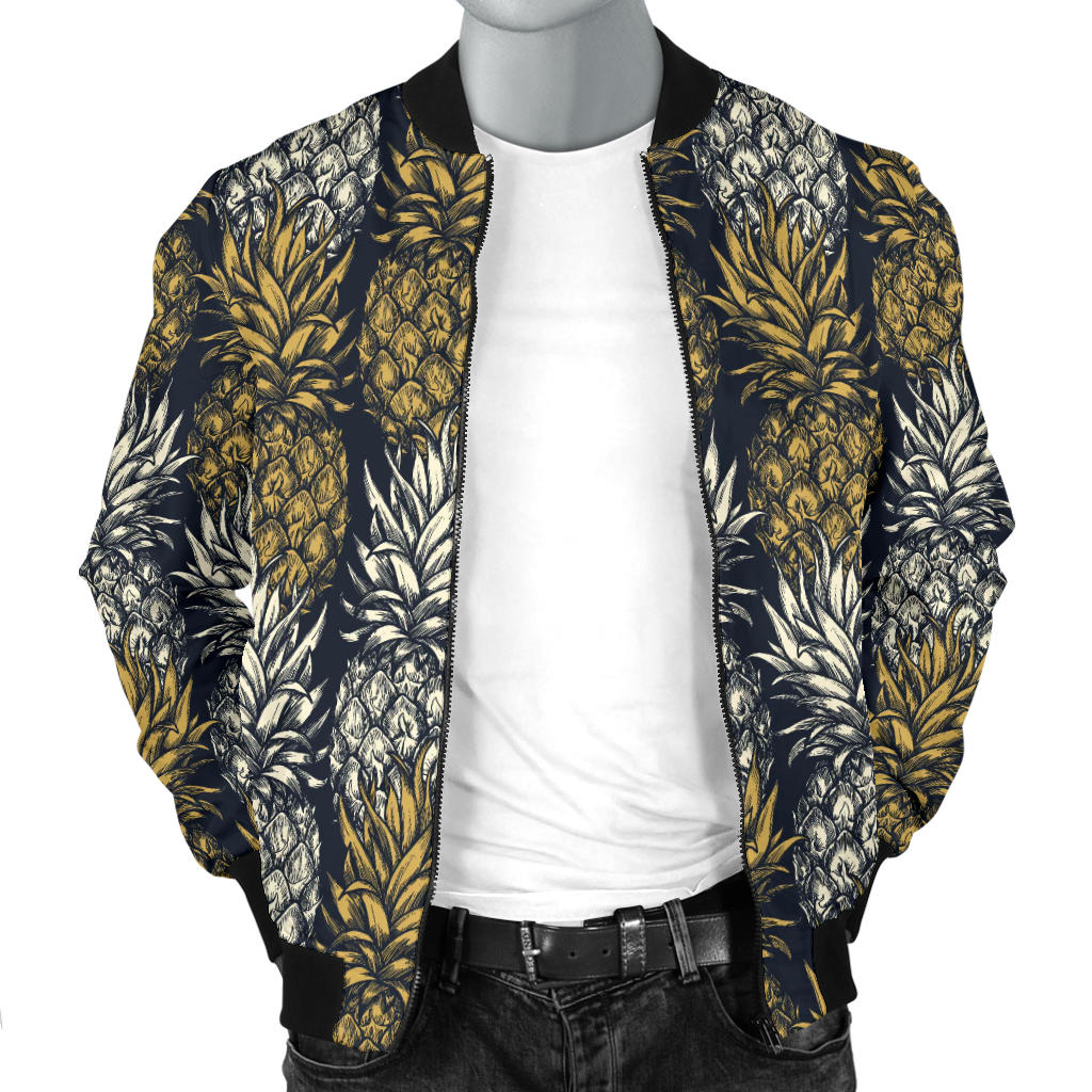 Pineapple Print Design Pattern Men Bomber Jacket