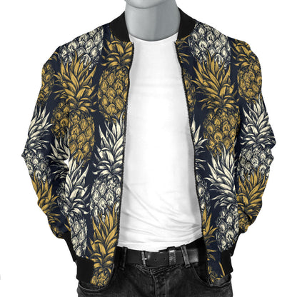 Pineapple Print Design Pattern Men Bomber Jacket