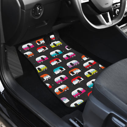Camper Caravan Pattern Car Floor Mats Front Back