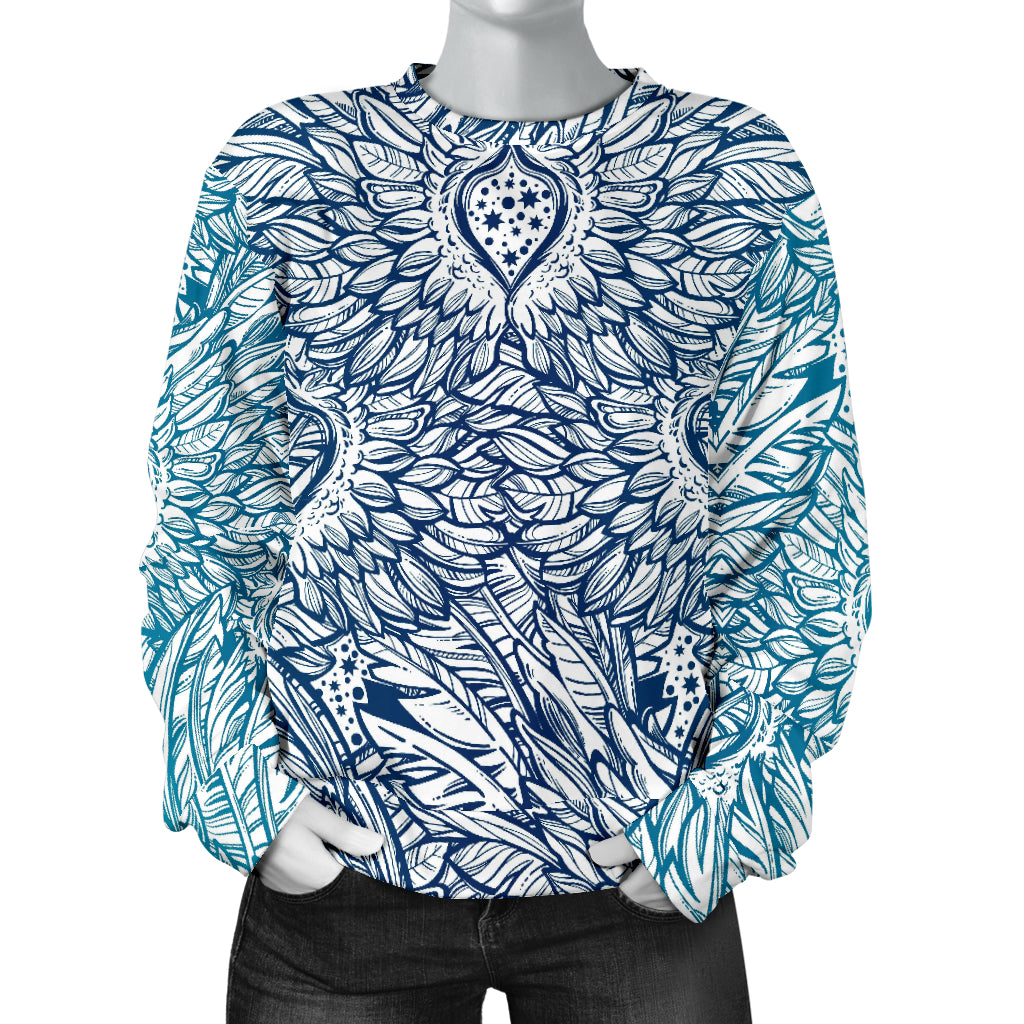 Angel Wings Boho Design Themed Print Women Long Sleeve Sweatshirt