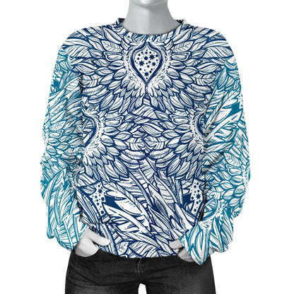 Angel Wings Boho Design Themed Print Women Long Sleeve Sweatshirt