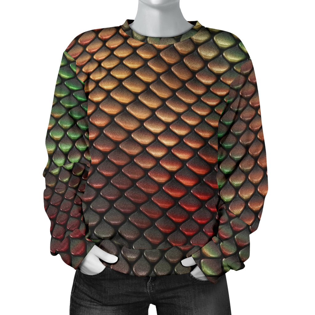 Snake Skin Colorful Print Women Long Sleeve Sweatshirt