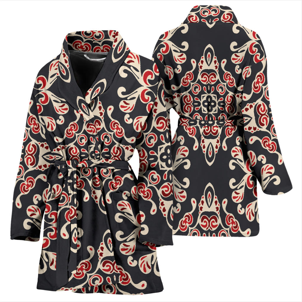 Medallion Pattern Print Design 01 Women Bathrobe
