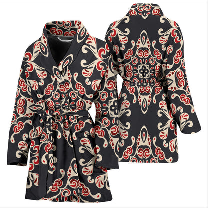 Medallion Pattern Print Design 01 Women Bathrobe