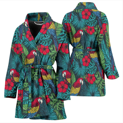 Parrot Pattern Print Design A05 Women Bathrobe