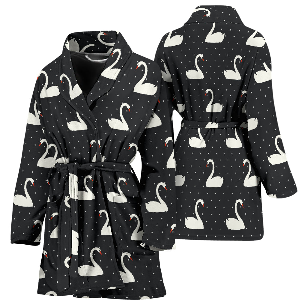 Swan Print Design LKS401 Women Bathrobe