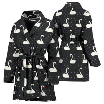 Swan Print Design LKS401 Women Bathrobe