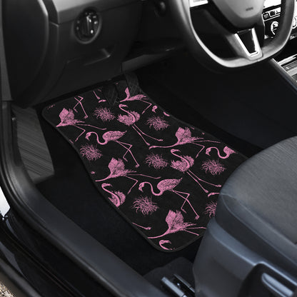 Flamingo Pink Print Pattern Car Floor Mats Front Back