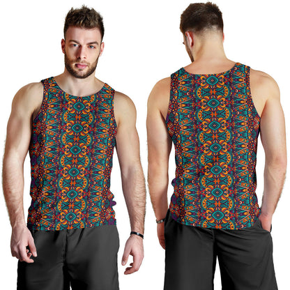 Ethnic Style Print Pattern Men Tank Top