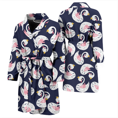 Swan Print Design LKS403 Men Bathrobe