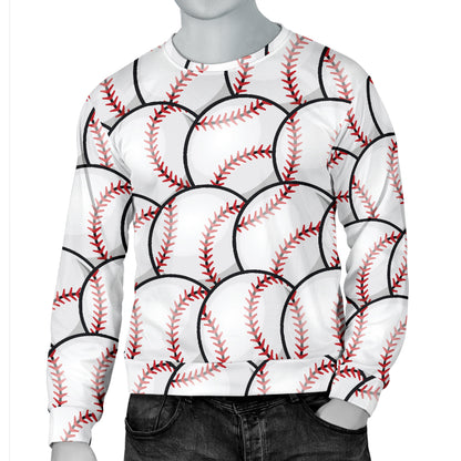 Baseball Pattern Men Long Sleeve Sweatshirt
