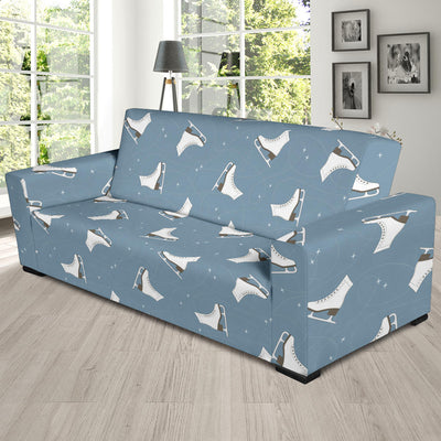 Ice Skate Pattern Print Design 02 Sofa Slipcover