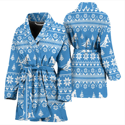 Ski Knit Pattern Print Design LKS302 Women Bathrobe