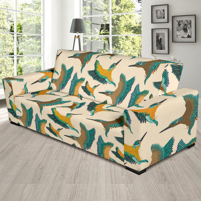 Kingfisher Pattern Print Design 02 Sofa Slipcover