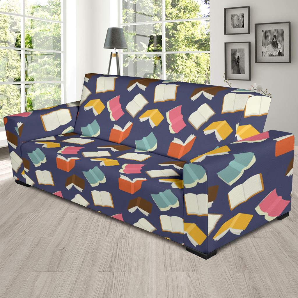 Book Pattern Print Design 01 Sofa Slipcover