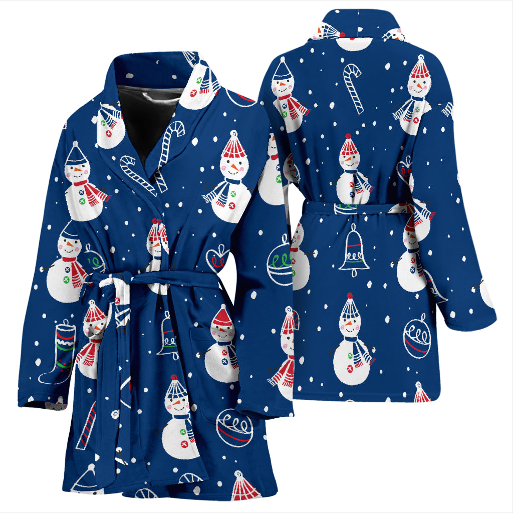 Snowman Print Design LKS306 Women Bathrobe