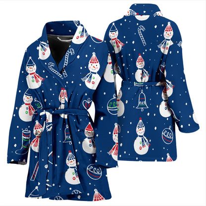 Snowman Print Design LKS306 Women Bathrobe