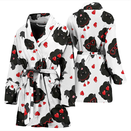 Affenpinscher Pattern Print Design 01 Women Bathrobe