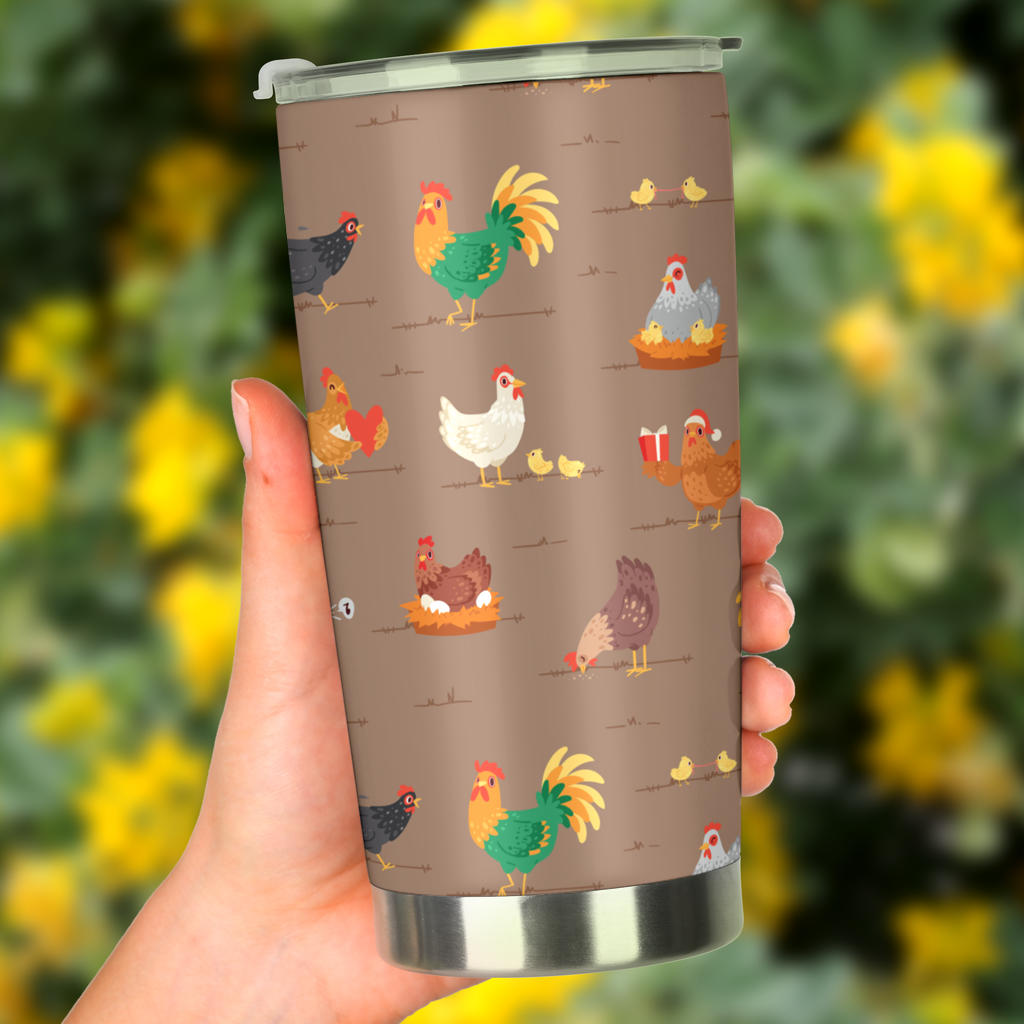 Chicken Happy Print Pattern Tumbler