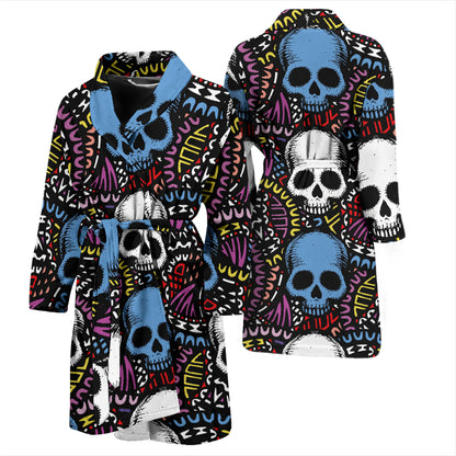 Skull Print Design LKS305 Men Bathrobe