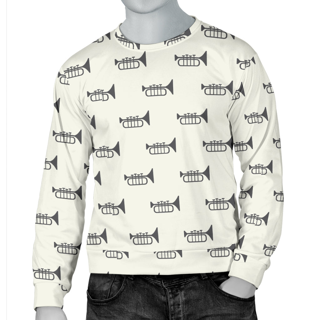 Trumpet Pattern Themed Print Men Long Sleeve Sweatshirt