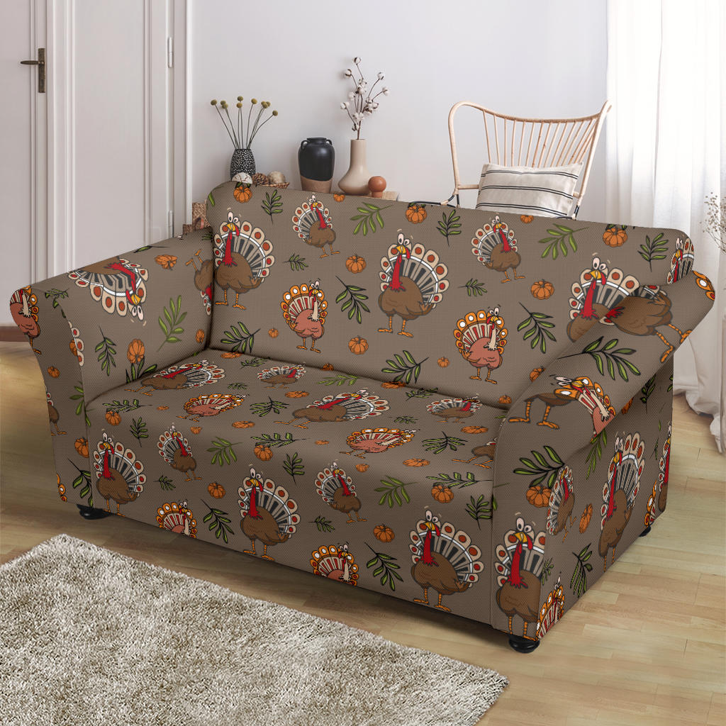 Thanksgiving Print Design LKS306 Loveseat Couch Slipcover