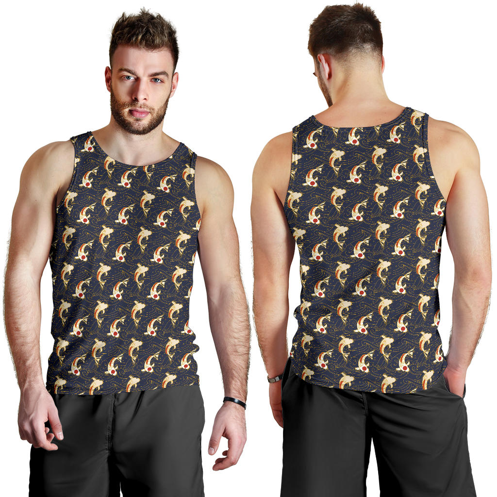 Koi Carp Japanese Design Themed Print Men Tank Top