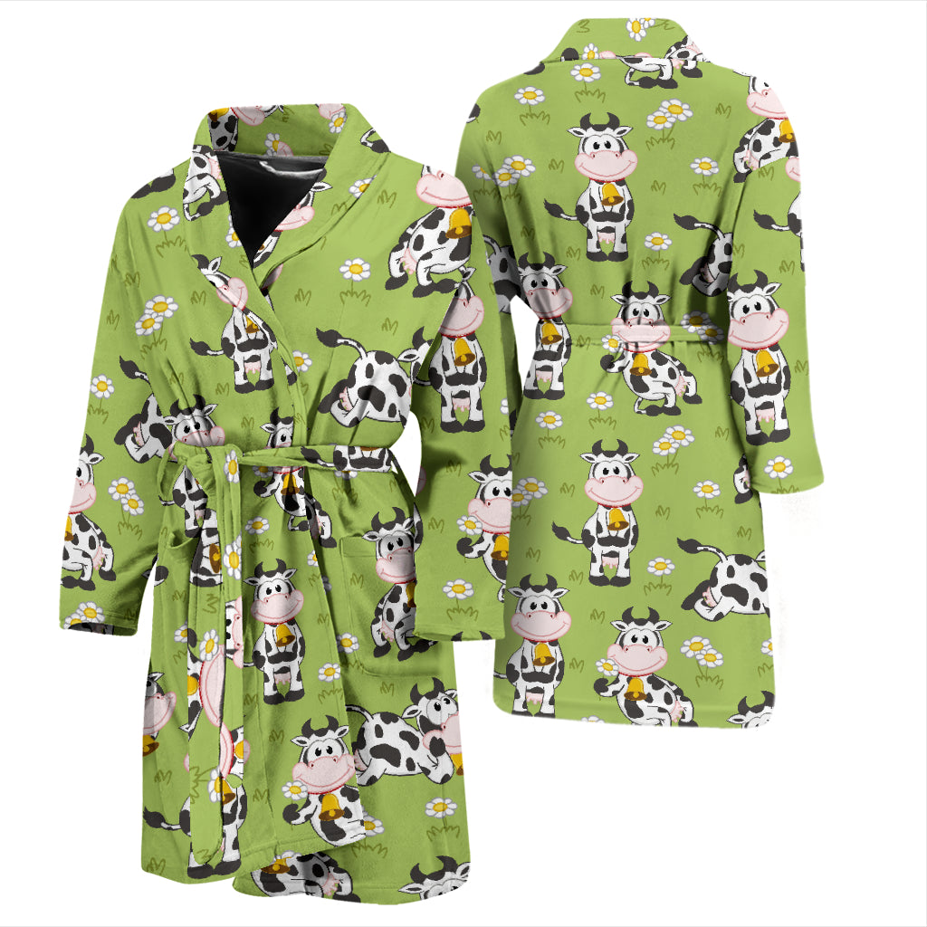 Cattle Print Design LKS401 Men Bathrobe