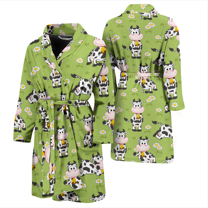 Cattle Print Design LKS401 Men Bathrobe
