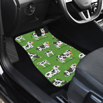 Cow Happy Print Pattern Car Floor Mats Front Back