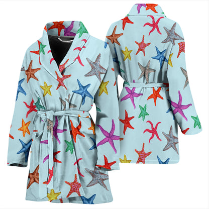 Starfish Print Design LKS402 Women Bathrobe