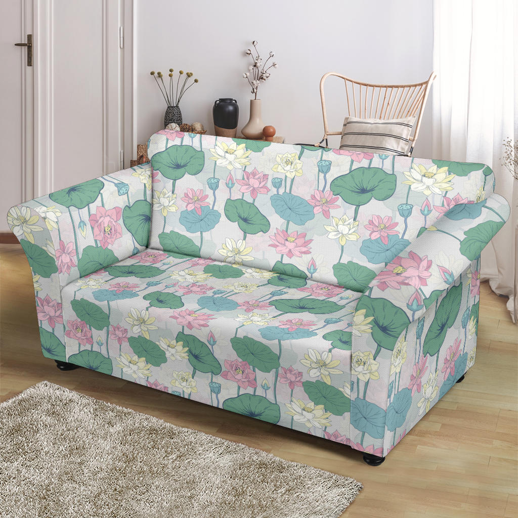 Water Lily Print Design LKS305 Loveseat Couch Slipcover